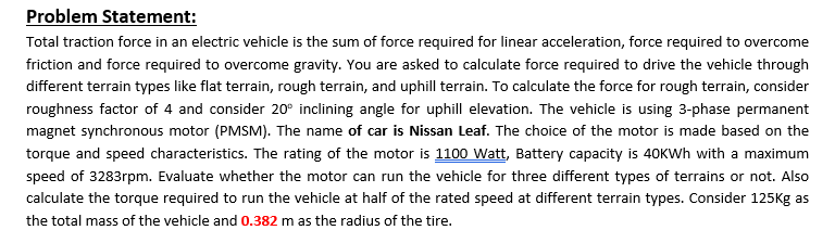Solved Problem Statement: Total traction force in an | Chegg.com