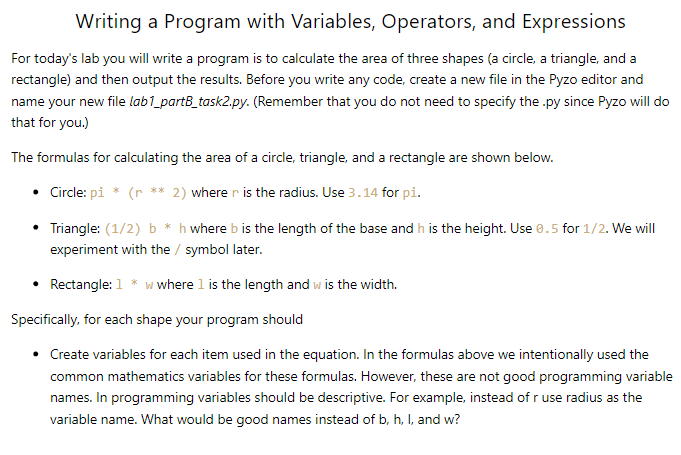 Solved For today's lab you will write a program is to | Chegg.com
