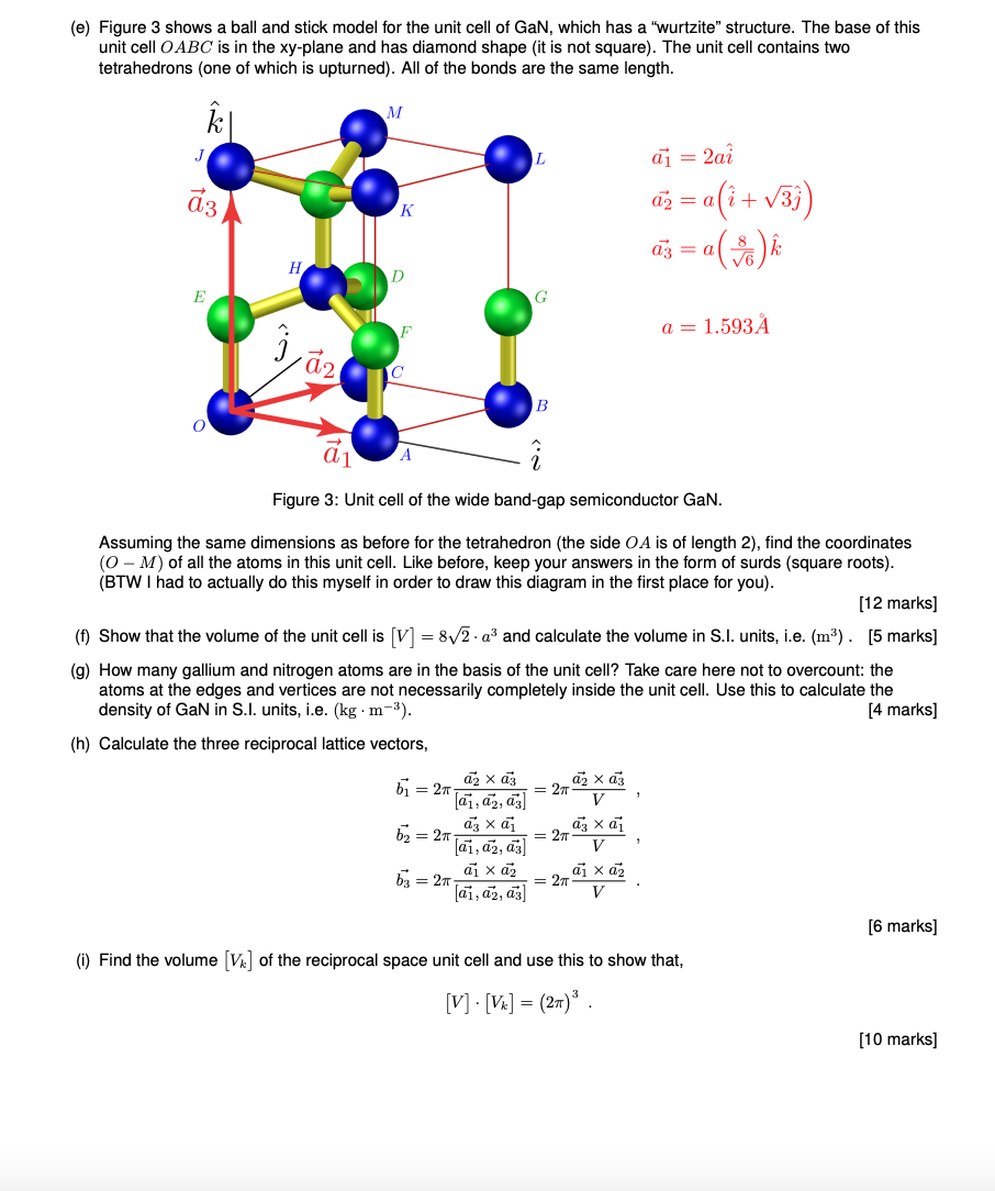 Solved (e) Figure 3 shows a ball and stick model for the | Chegg.com