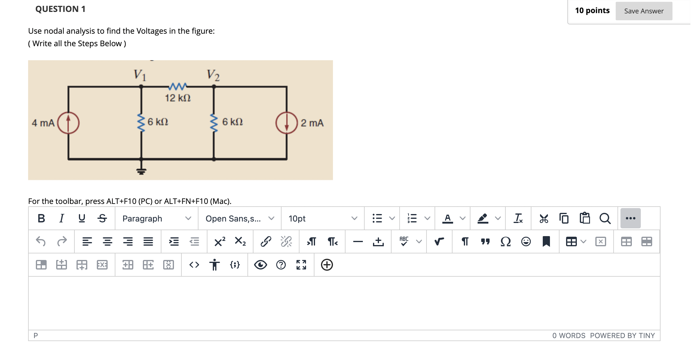 Solved Use nodal analysis to find the Voltages in the | Chegg.com