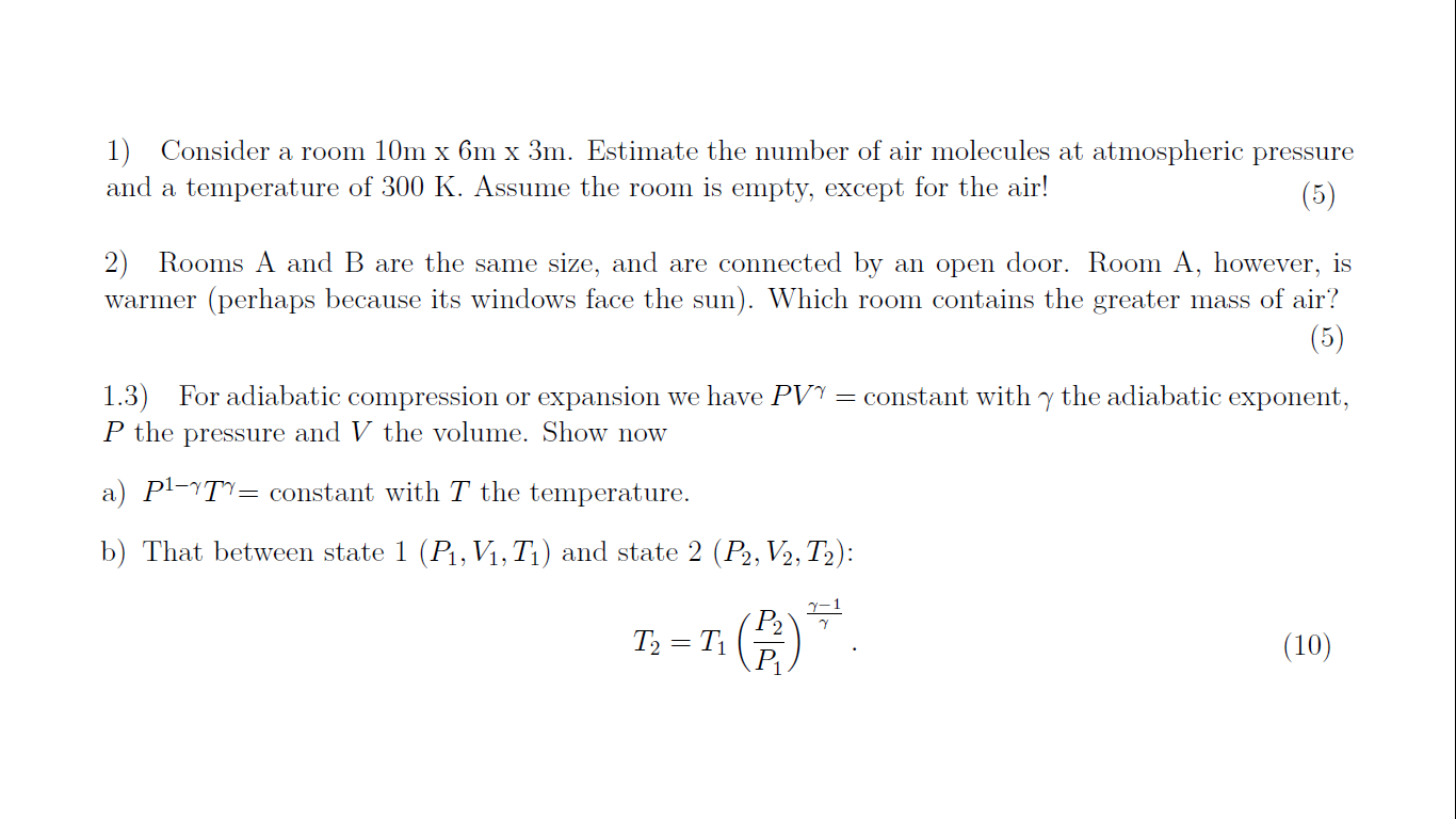 Solved Answer all questions below: 1) Consider a room 10m x | Chegg.com