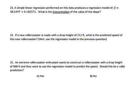 Solved Correlation/Linear Regression (20-25) The scatterplot | Chegg.com