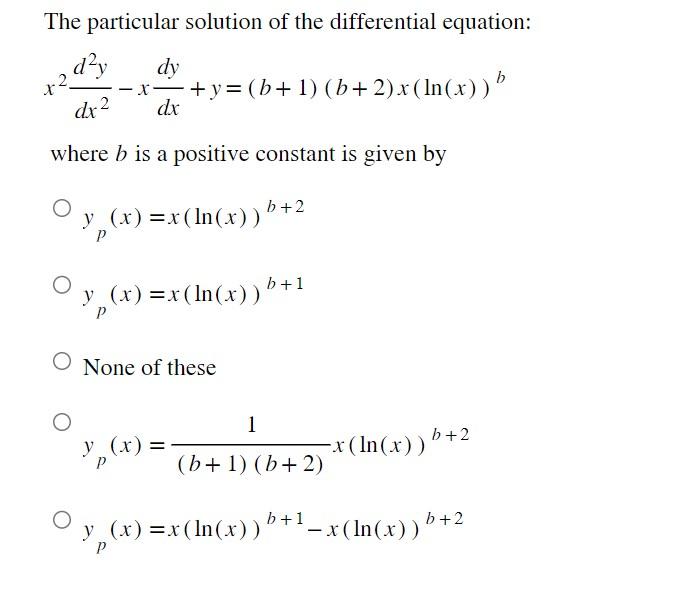 Solved The Particular Solution Of The Differential Equation: | Chegg.com