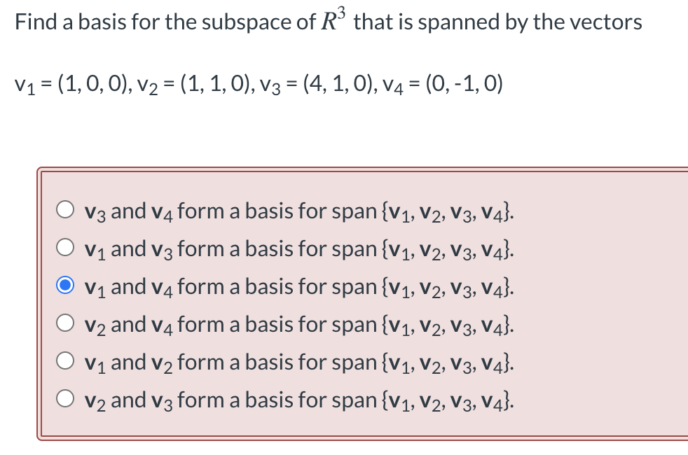Solved Find a basis for the subspace of R3 that is spanned