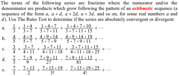 Solved The terms of the following series are fractions where | Chegg.com