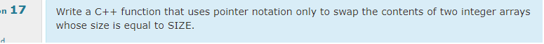 Solved -n 17 Write a C++ function that uses pointer notation | Chegg.com