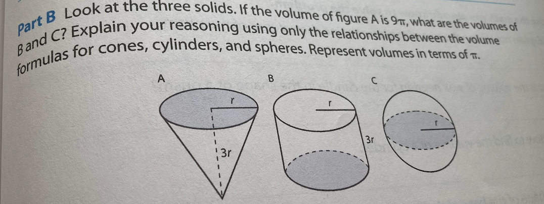 Solved Part B Look at the three solids. If the volume of | Chegg.com