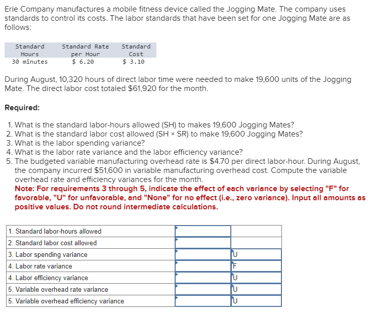 Solved Erie Company manufactures a mobile fitness device