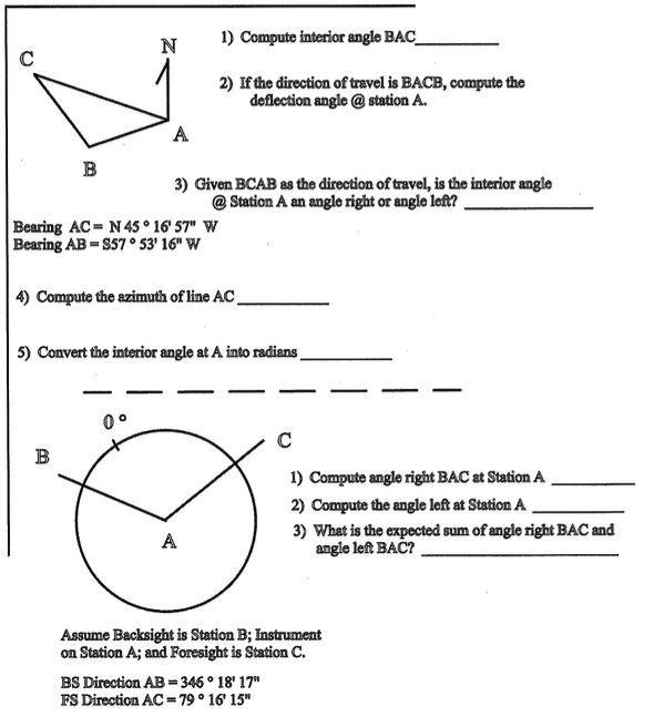 Solved 1) Compute interior angle BAC 2) If the direction of | Chegg.com