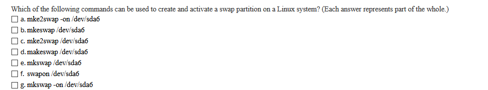 Solved Which of the following commands can be used to create | Chegg.com