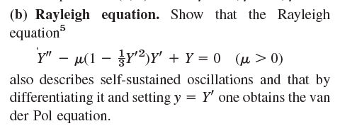 (b) ﻿Rayleigh Equation. Show That The | Chegg.com