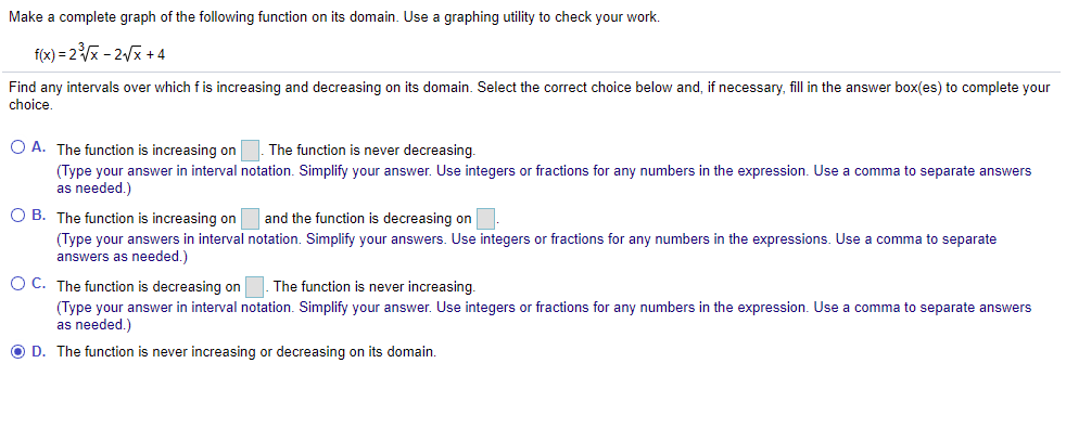 Solved Make a complete graph of the following function on | Chegg.com