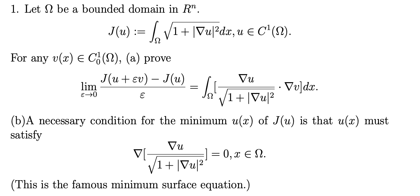 Vu Lim 0 E 1 Let 2 Be A Bounded Domain In R Chegg Com