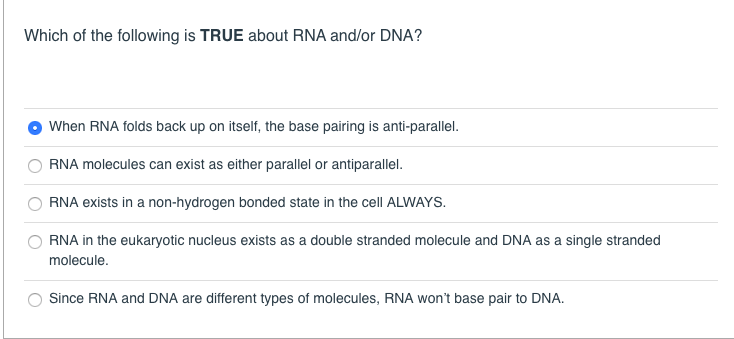 Solved Which Of The Following Is True About Rna And/Or Dna? | Chegg.com Solved Which Of The Following Is True About Rna And/Or Dna? | Chegg.com