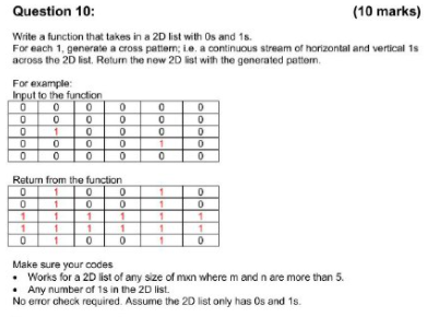 Solved Question 10: (10 marks) Write a function that takes | Chegg.com