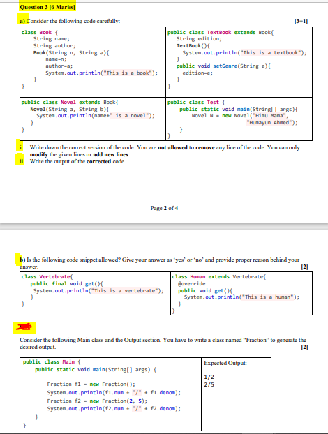 Solved Question 5 15 Marks) A) Observe The Following Code | Chegg.com