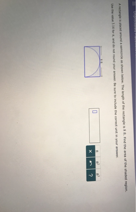 Solved A rectangle is placed around a semicircle as shown | Chegg.com