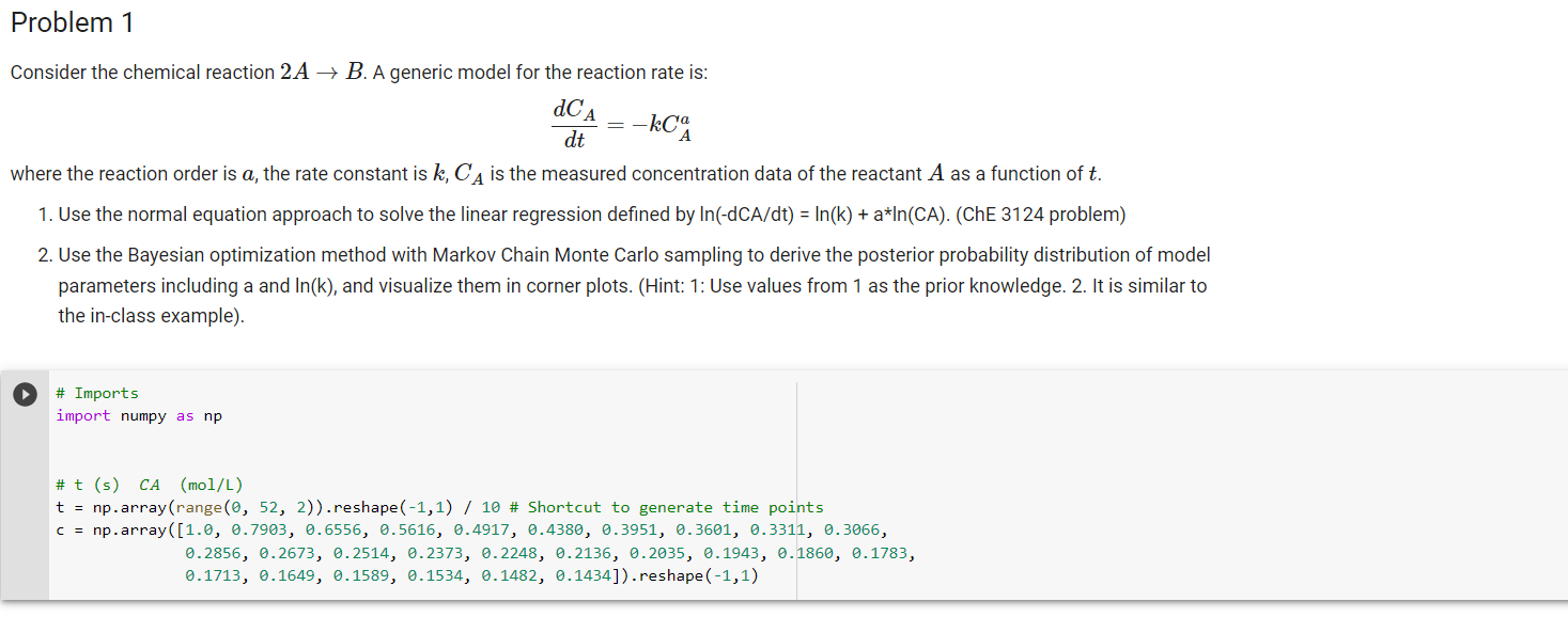 Solved Consider the chemical reaction 2A→B. A generic model | Chegg.com