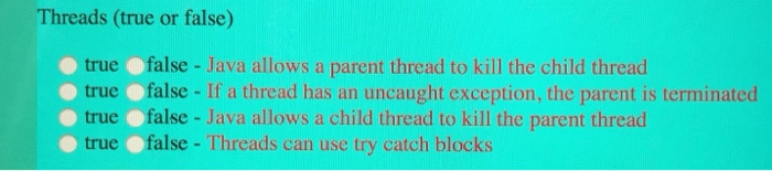 Solved Threads (true or false) true true true true false - | Chegg.com