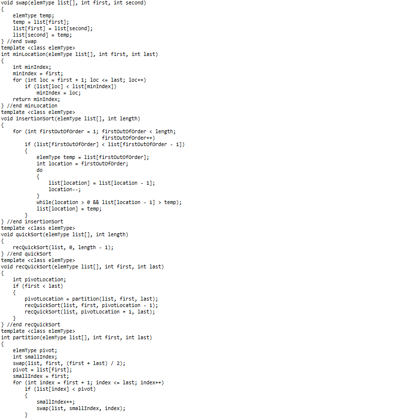 Solved Write a program to test the selection sort algorithm | Chegg.com