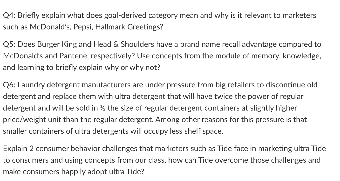 Solved Q4 Briefly explain what does goalderived category