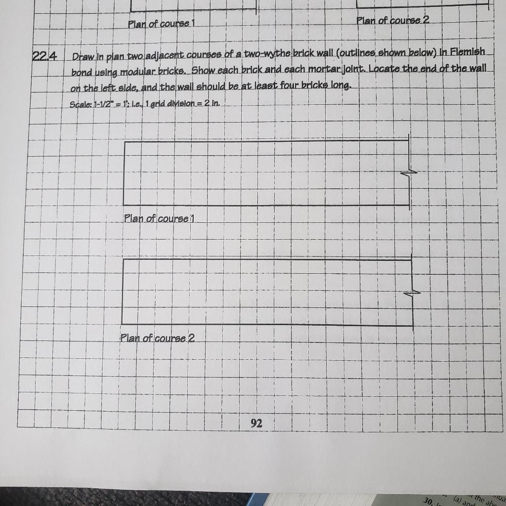 Solved 22.4: Draw in plan two adjacent courses of a | Chegg.com