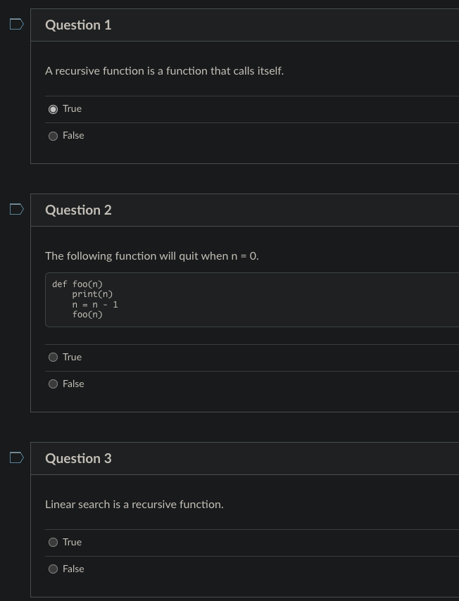Solved Question 1 A recursive function is a function that | Chegg.com