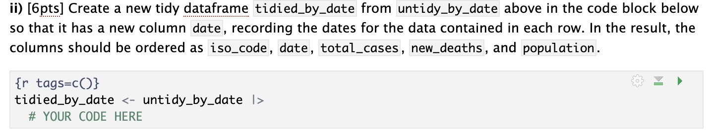 Solved 2) The dataframe below is not tidy. It contain the | Chegg.com