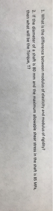 Solved 1. What is the difference between modulus of | Chegg.com