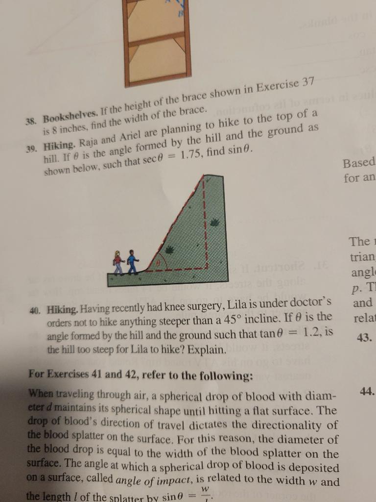 Solved 38. Bookshelves. If the height of the brace shown in