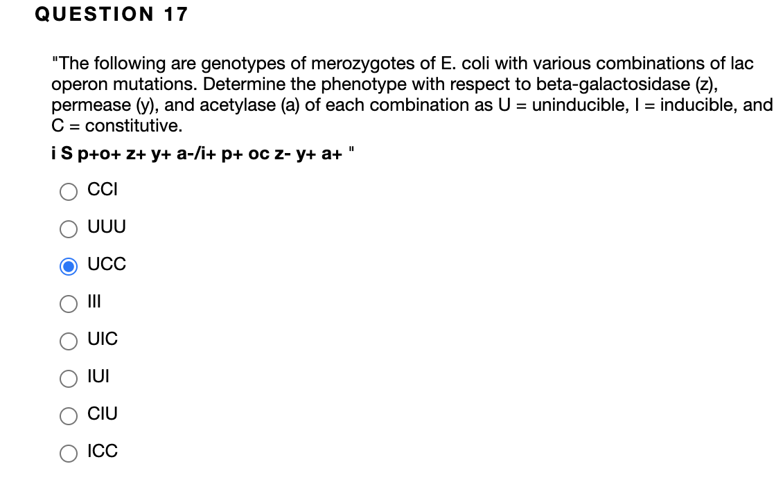 Solved Question 17 The Following Are Genotypes Of Chegg Com