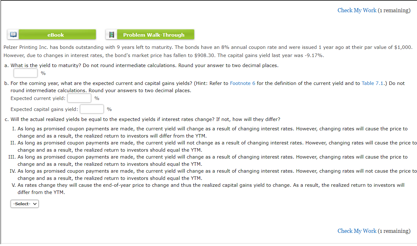 Solved Pelzer Printing Inc. has bonds outstanding with 9