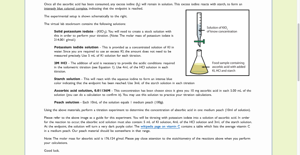 Solved Colorimetric Titration Experiment - Determine the | Chegg.com
