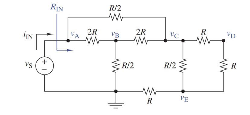 Solved RIN R/2 M VA IIN 2R VB 2R M R Vc VD Vs +1 R/2 R/2 M R | Chegg.com