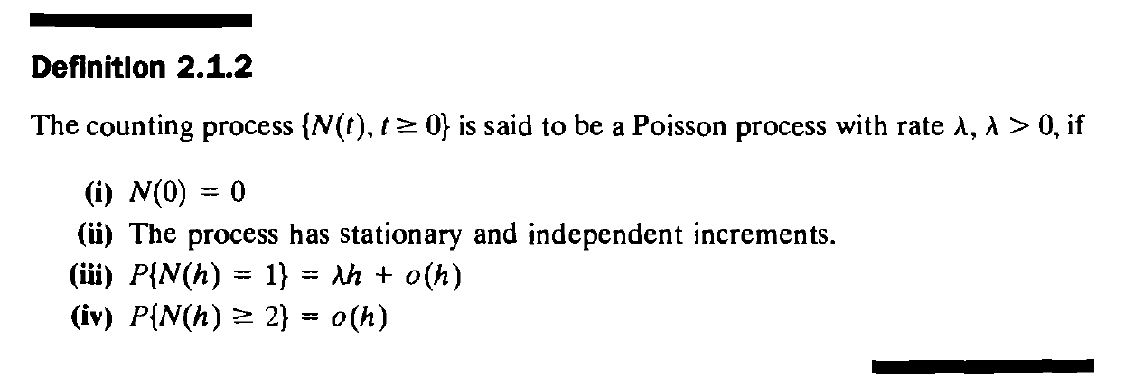 Solved 2.1. Show that Definition 2.1.1 of a Poisson process | Chegg.com