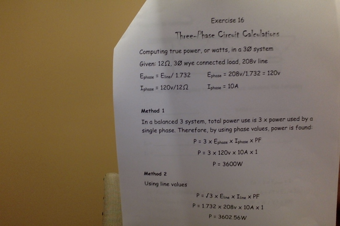 Solved Exercise 16 Three-Phase Circuit Calculators Computing | Chegg.com