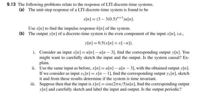 Solved 9.13 The Following Problems Relate To The Response Of | Chegg.com