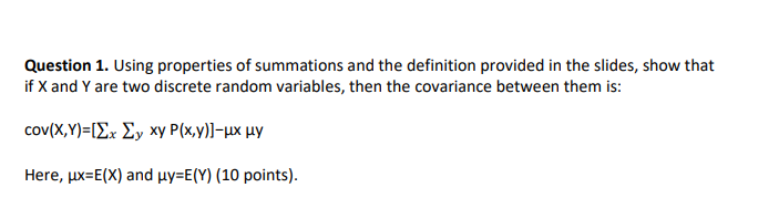 Solved Question 1. Using properties of summations and the | Chegg.com