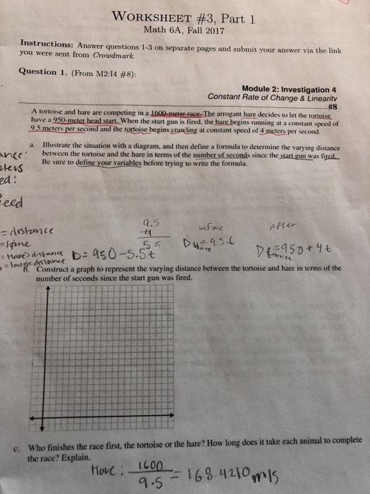 Solved WORKSHEET #3, Part 1 Math 6A, Fall 2017 Instructions: | Chegg.com