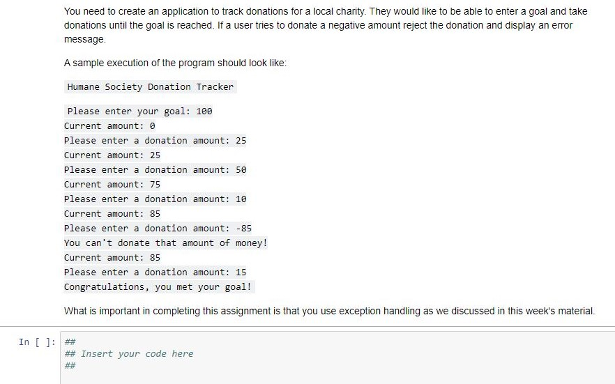 Solved You need to create an application to track donations | Chegg.com