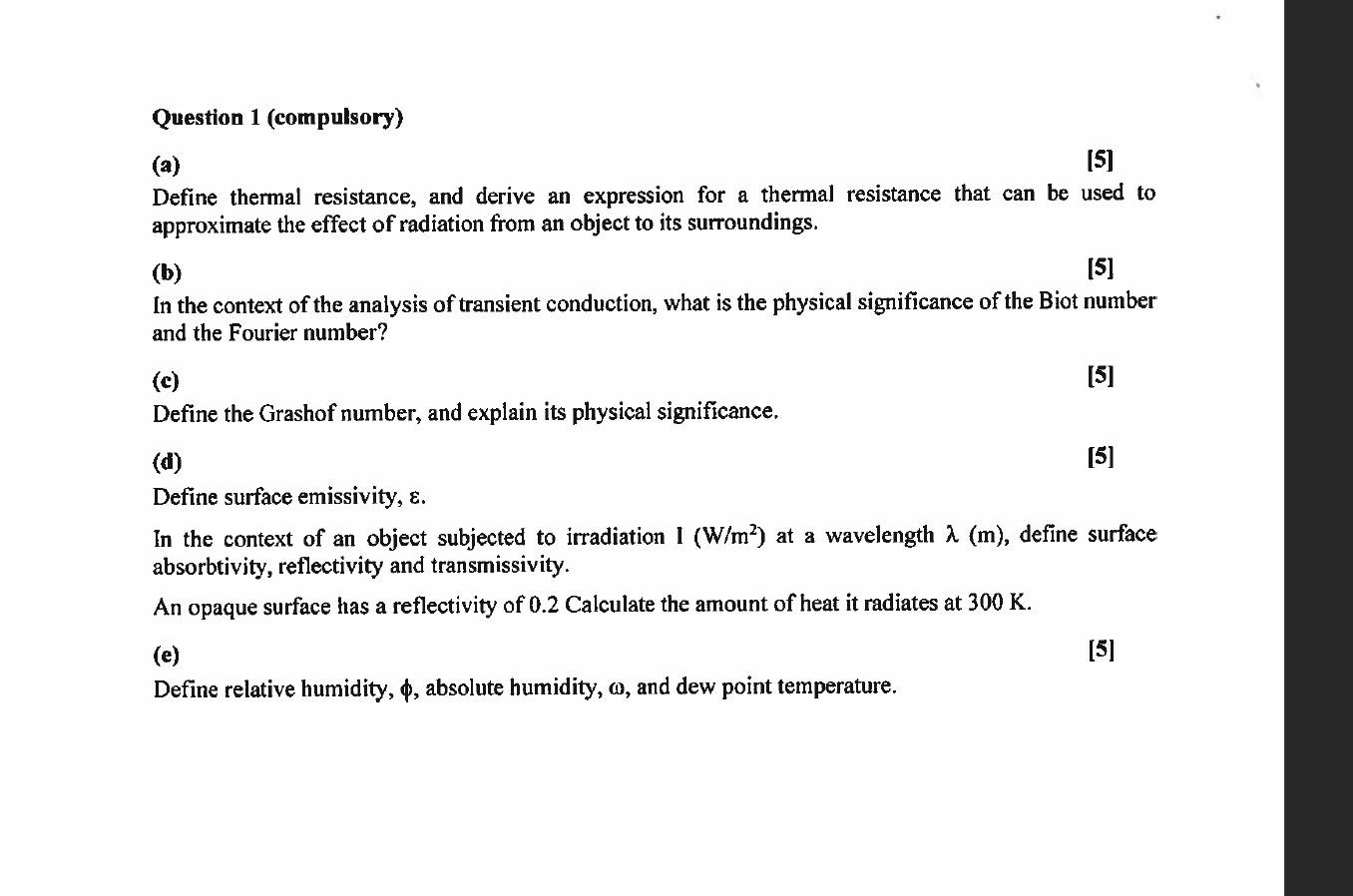 Solved question 1 compulsory a 5 define thermal chegg