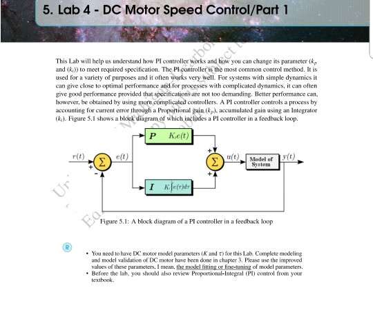 Solved 5. Lab 4 - DC Motor Speed Control/Part 1 This Lab | Chegg.com