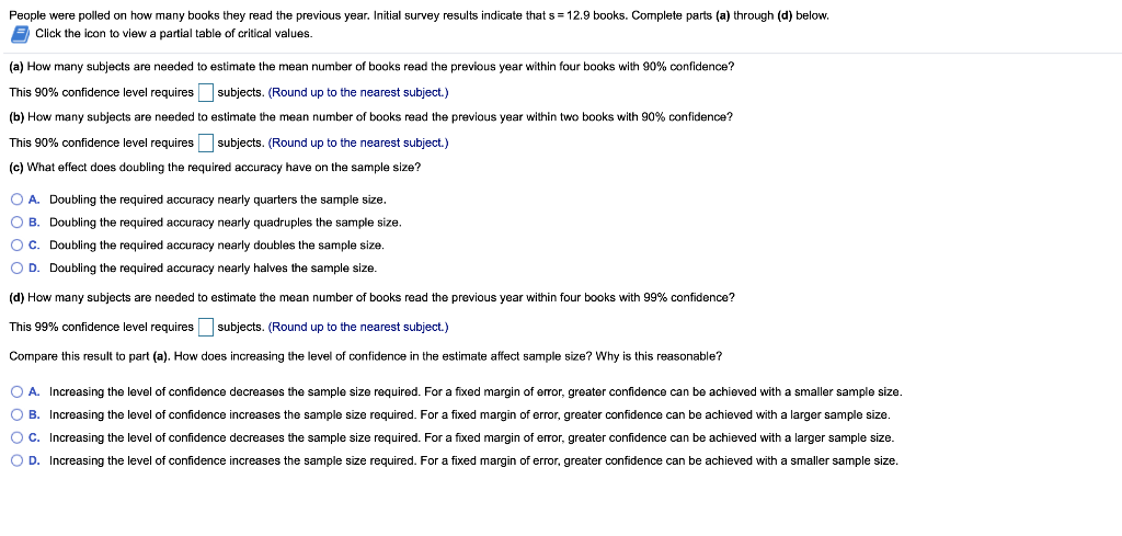 Solved People Were Polled On How Many Books They Read The Chegg