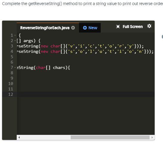 Solved Complete The Getreverse String Method To Print A Chegg Com
