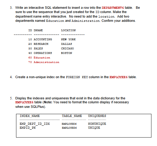 Solved This needs to be done on SQL Plus I need both the SQL | Chegg.com