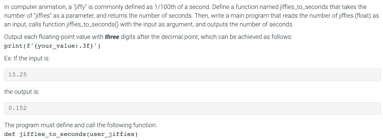 Solved In computer animation, a "jiffy" is commonly defined | Chegg.com