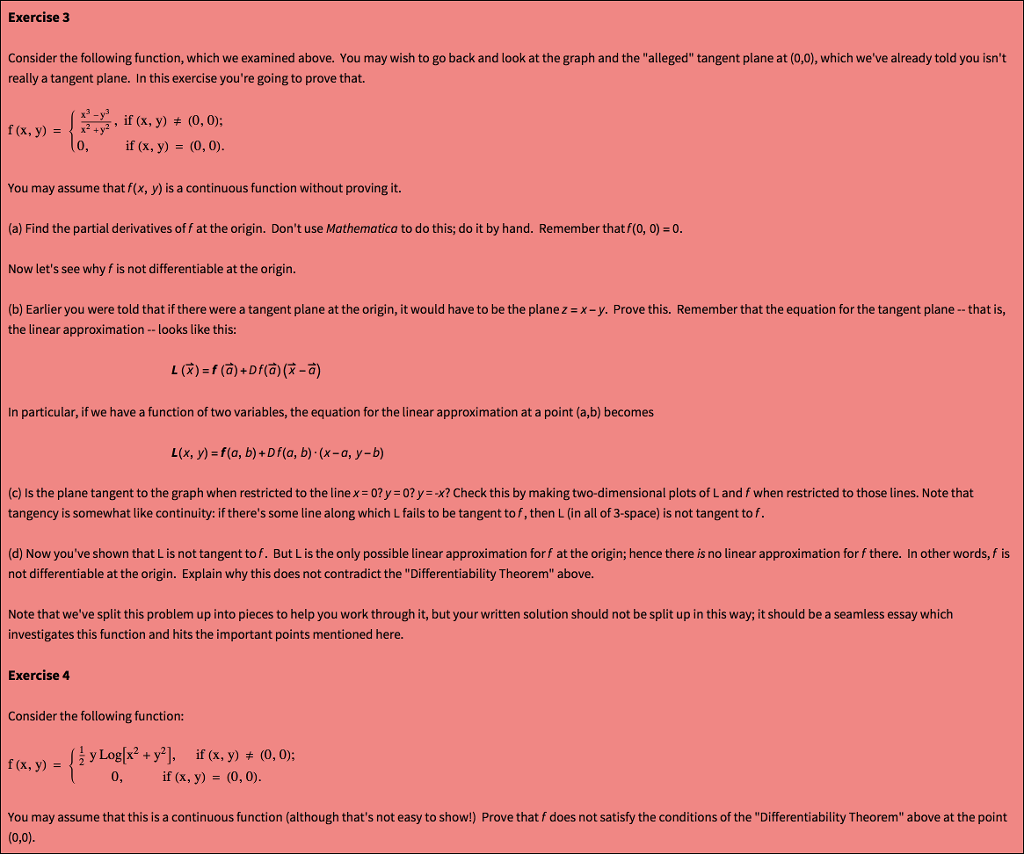 Solved Exercise 3 Consider The Following Function Which We