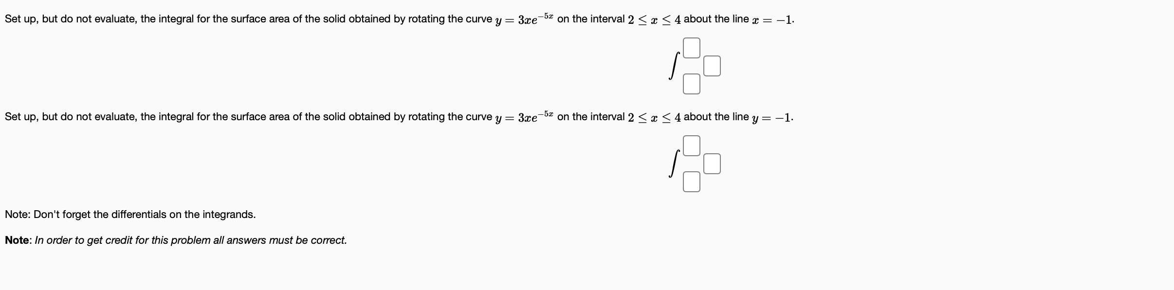 Solved Set up, but do not evaluate, the integral for the | Chegg.com