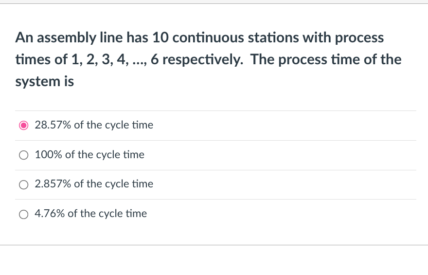 Solved An assembly line has 10 continuous stations with | Chegg.com