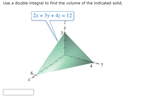 Solved Use a double integral to find the volume of the | Chegg.com